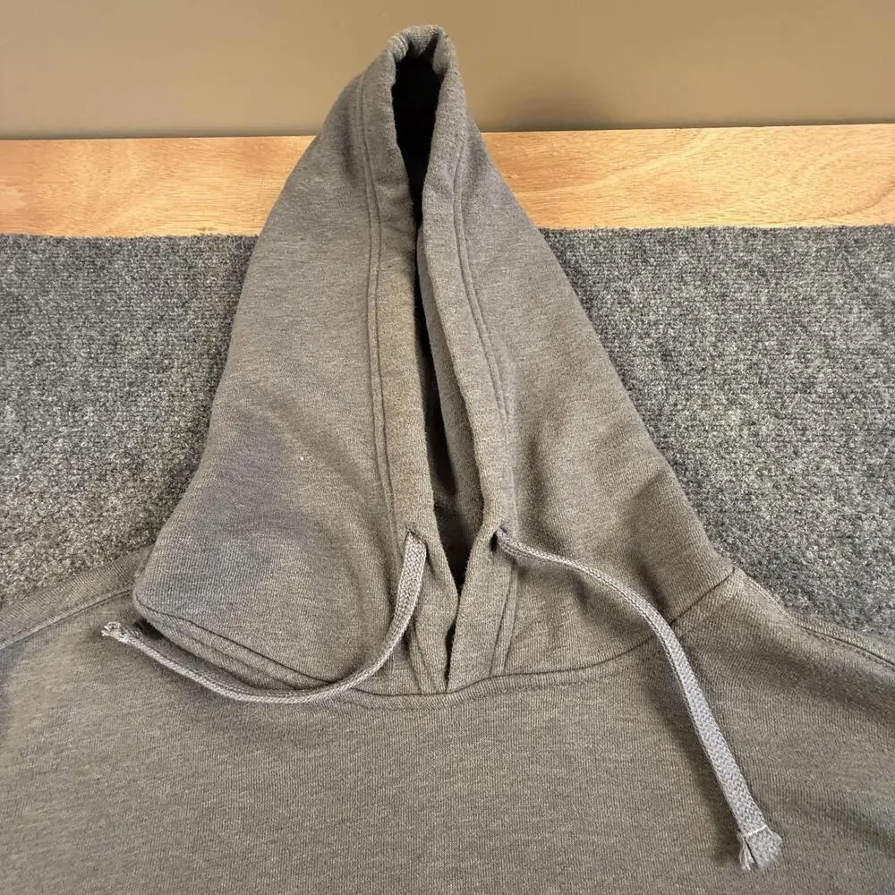 The North Face Mens Gray Red Box Logo Pullover Hoodie Large #1741